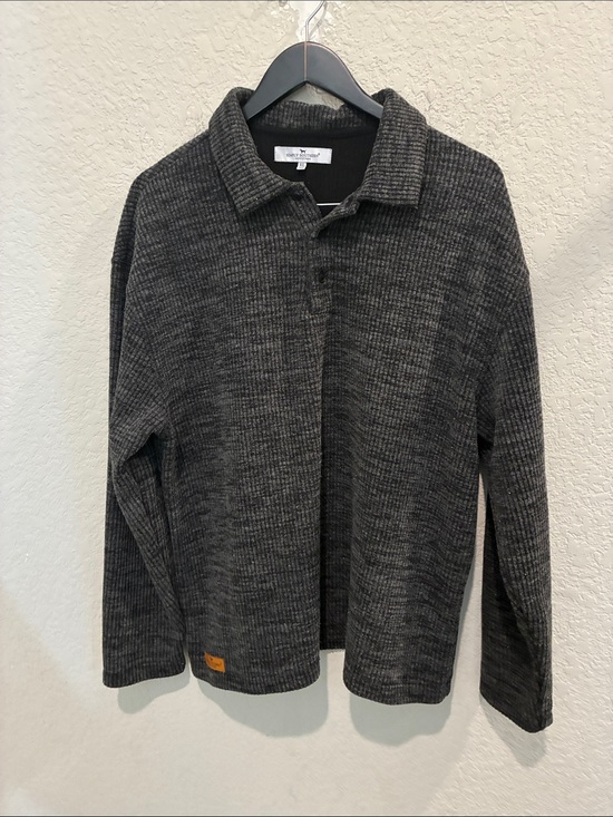 Simply Southern Other - Simply Southern Black & Dark Gray Ribbed Knit Top Size XL